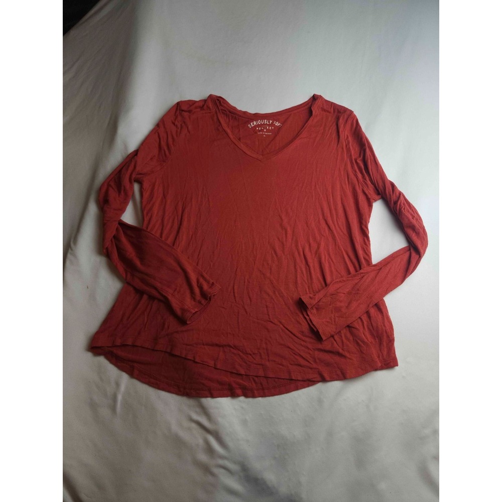 Aeropostale T-Shirt Womens XL Red Boho Indie Sleaze Minimalist Chic Perfect V